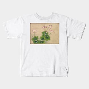 Mallow Flowers (Flower and Bird Paintings) by Zhang Ruoai Kids T-Shirt